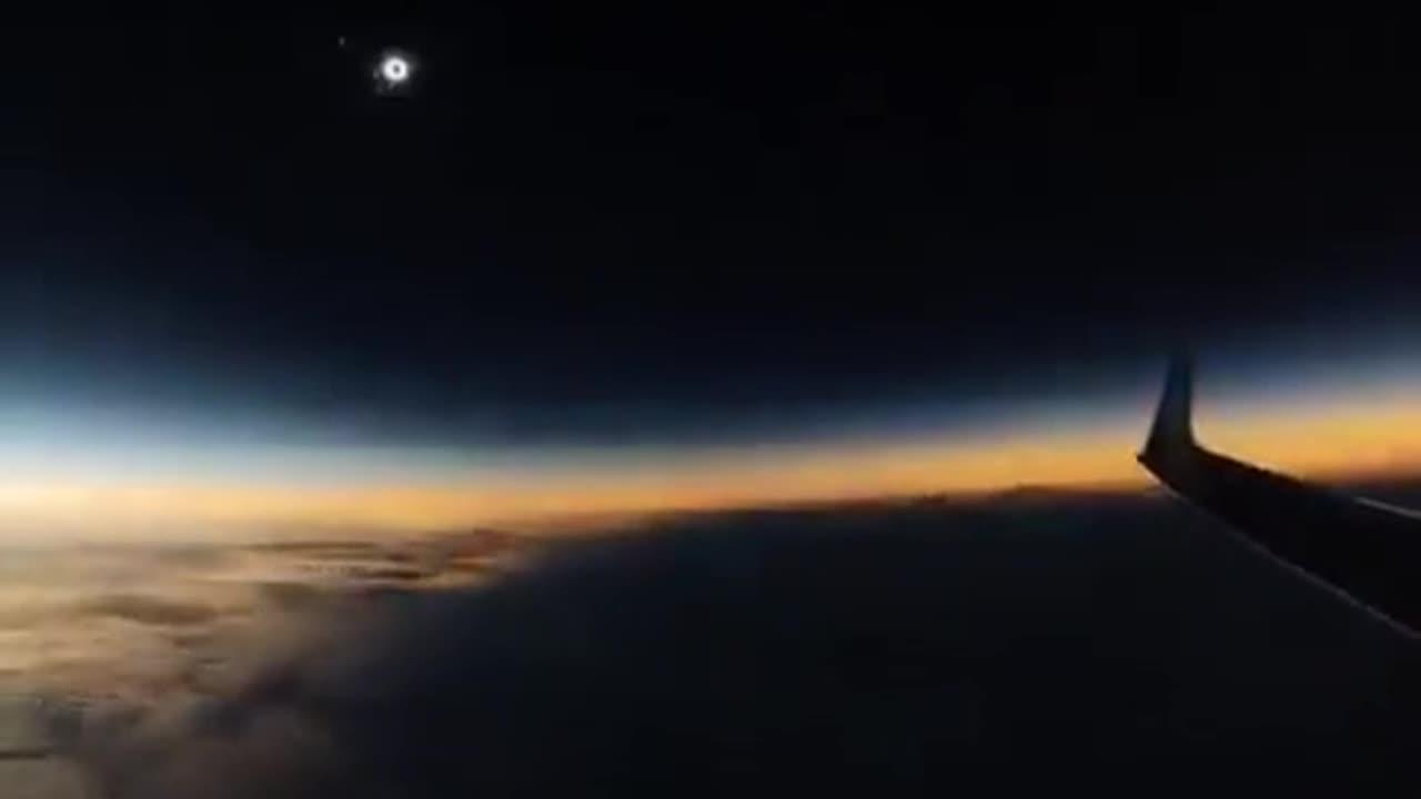 WOW: Check Out The Solar Eclipse From The View Of An Airplane