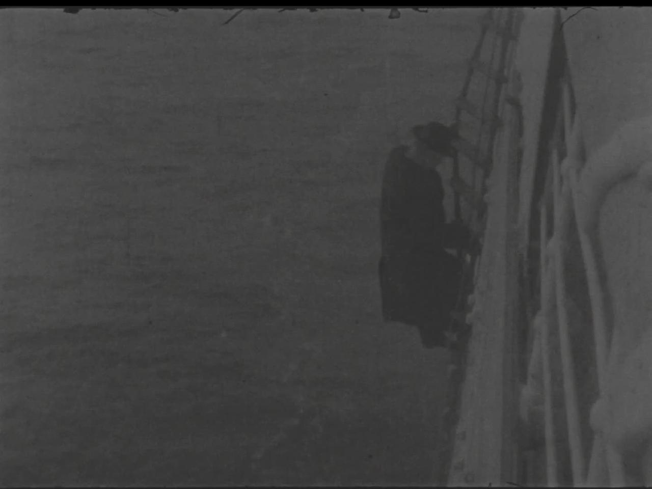 Pilot Leaving "Prinzessen Victoria Luise" At Sandy Hook (1903 Original Black & White Film)