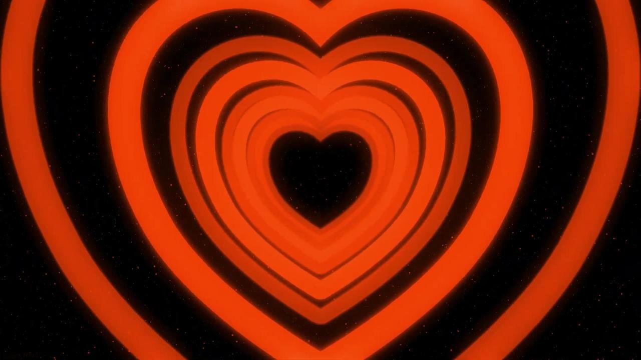 577. Heart Night Love Tunnel 🧡Background Orange Heart
