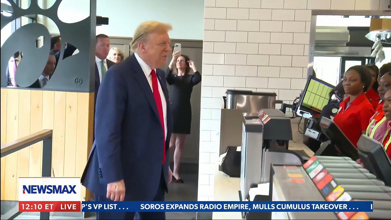 President Trump At Chick-fil-a In Atlanta On 4 10 2024 - Newsr Video