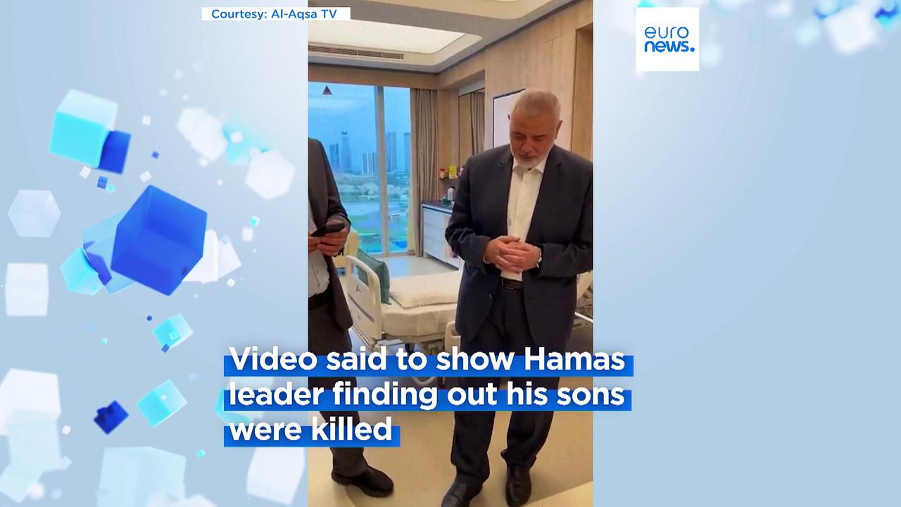 Moment top Hamas leader finds out sons killed in Israeli airstrike