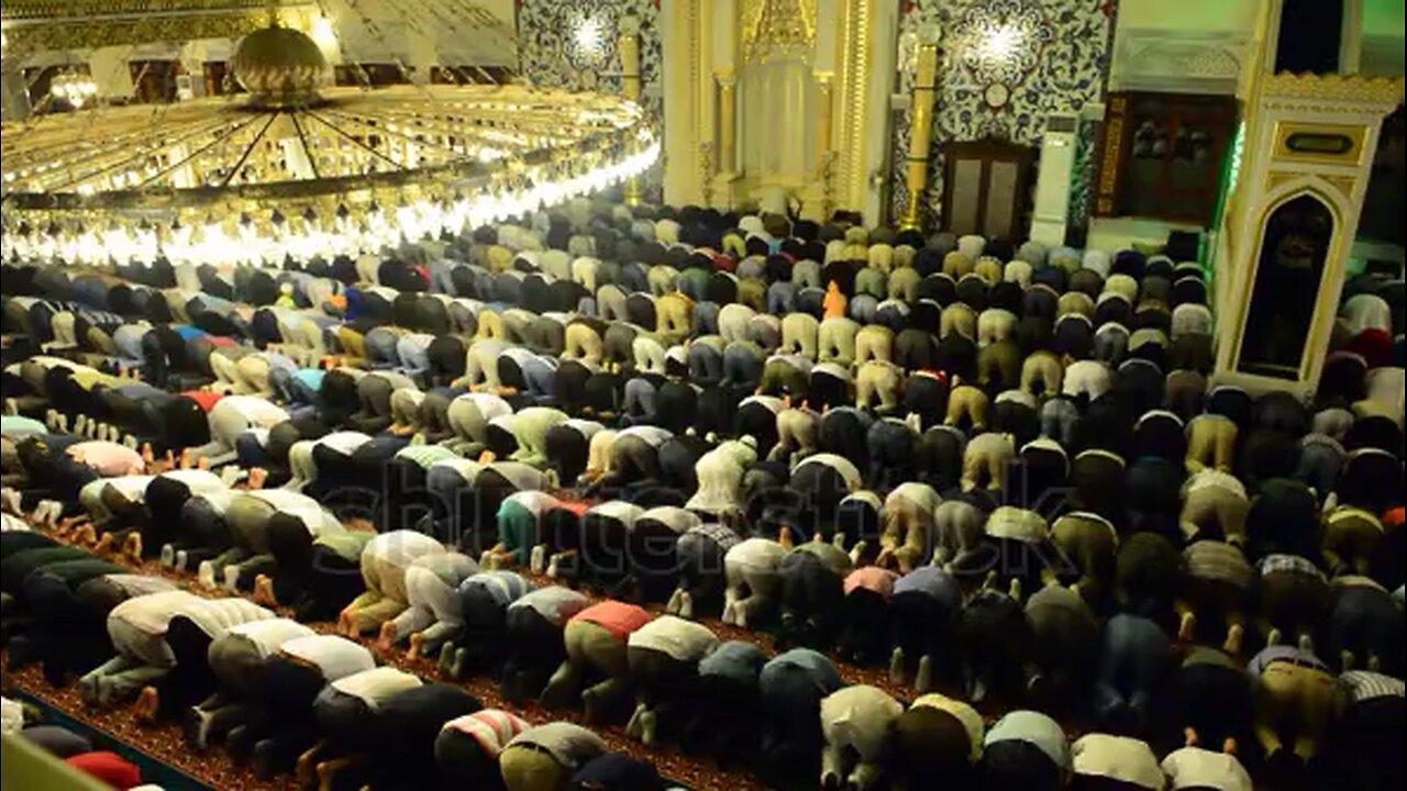 Muslims praying Namaz free video for edit