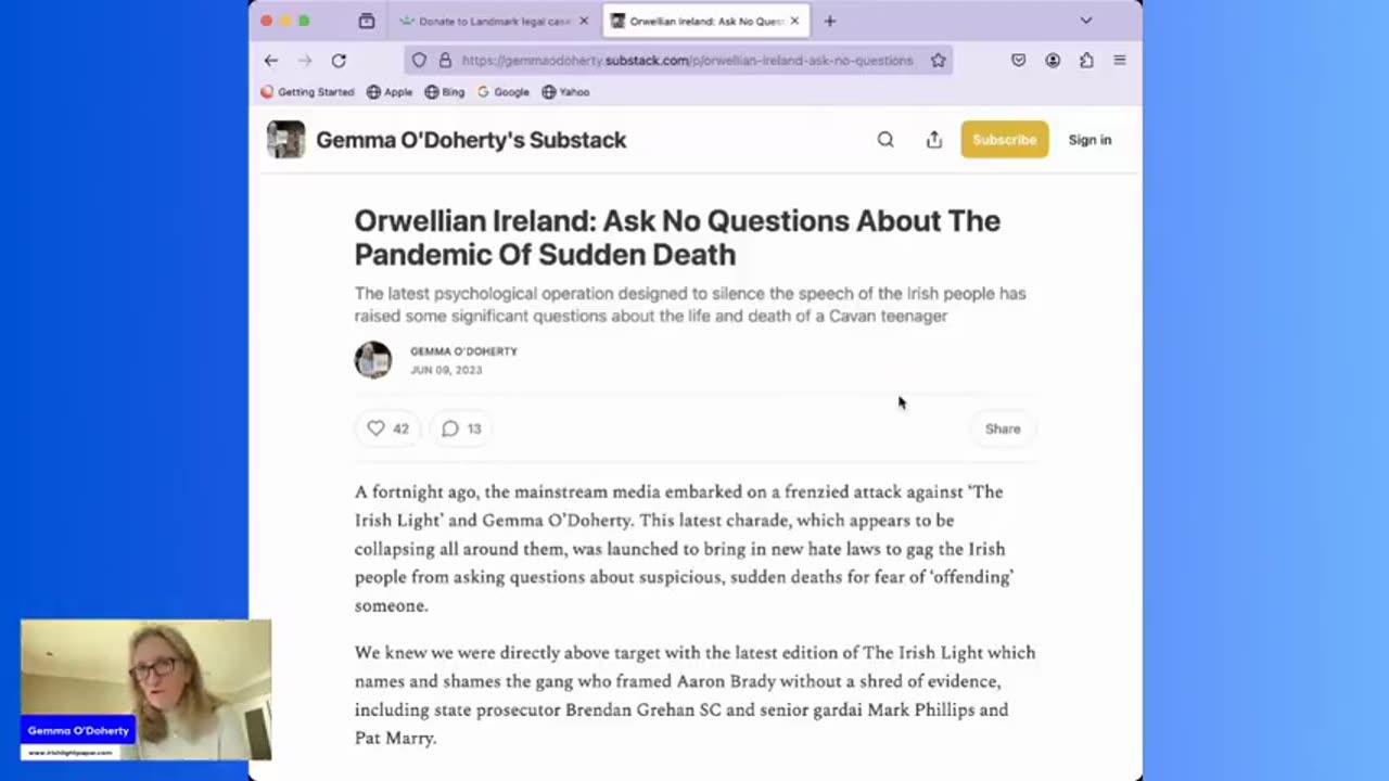 Gemma O'Doherty Arrested For Exposing Sudden Death Pandemic
