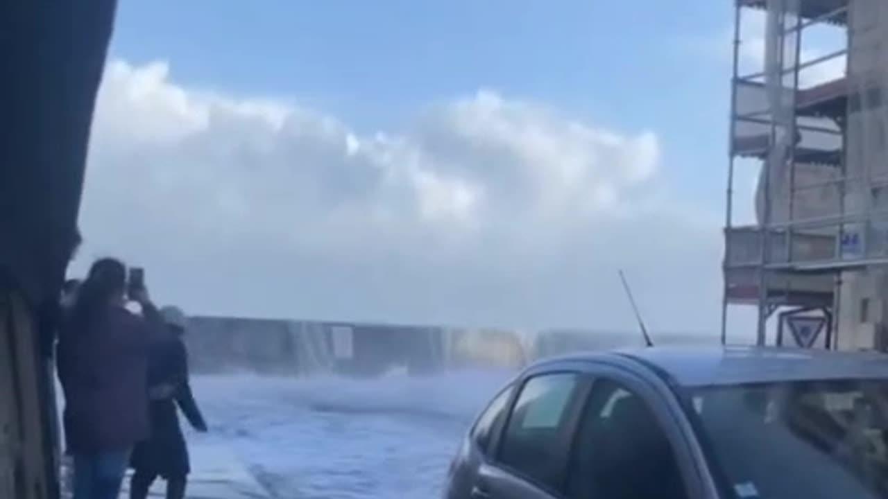 Strong Swells And High Tides In Saint Malo Of Brittany, France (09.04.2024)