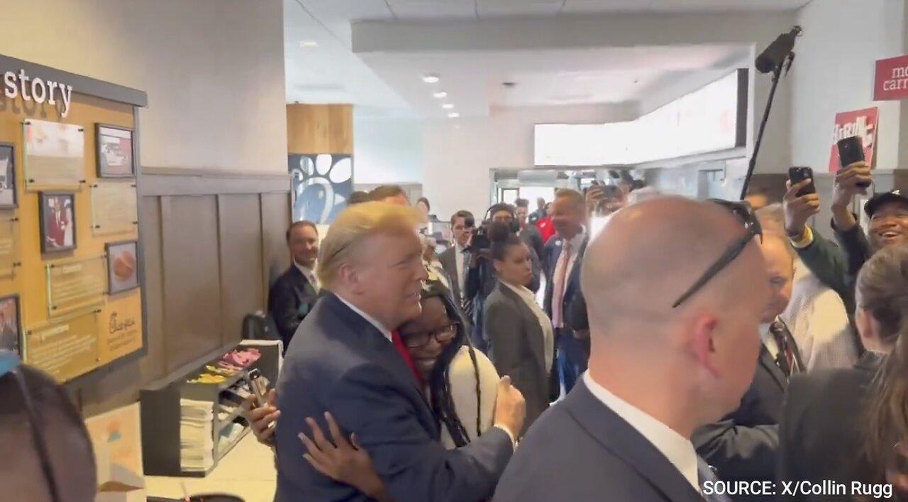 BREAKING: Trump Swarmed By Adoring Supporters While Visiting Georgia Chick-Fil-A