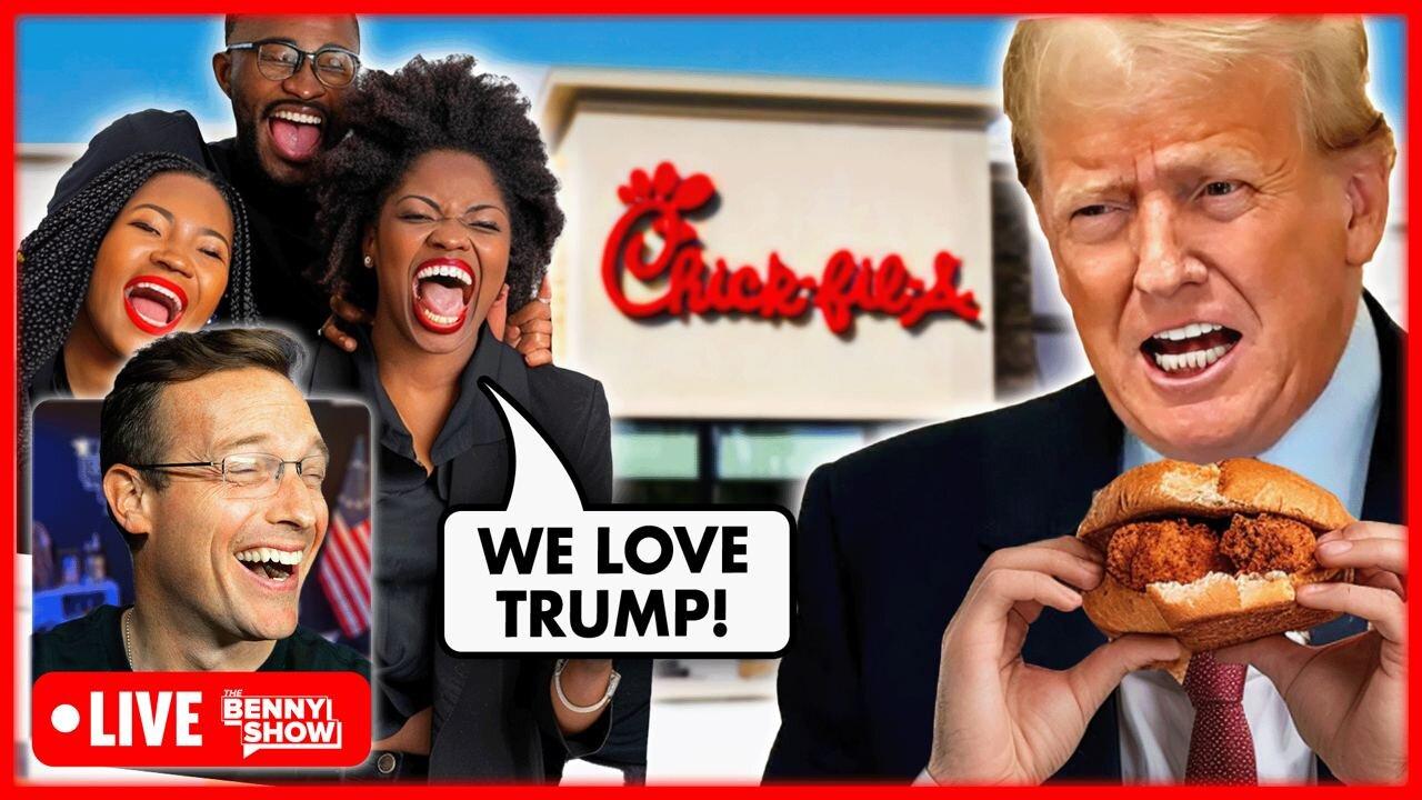 Trump Walks Into Chick-Fil-A | Black Staff GASP, Then ROAR "We LOVE You!" Media SILENT | RAISES $15M