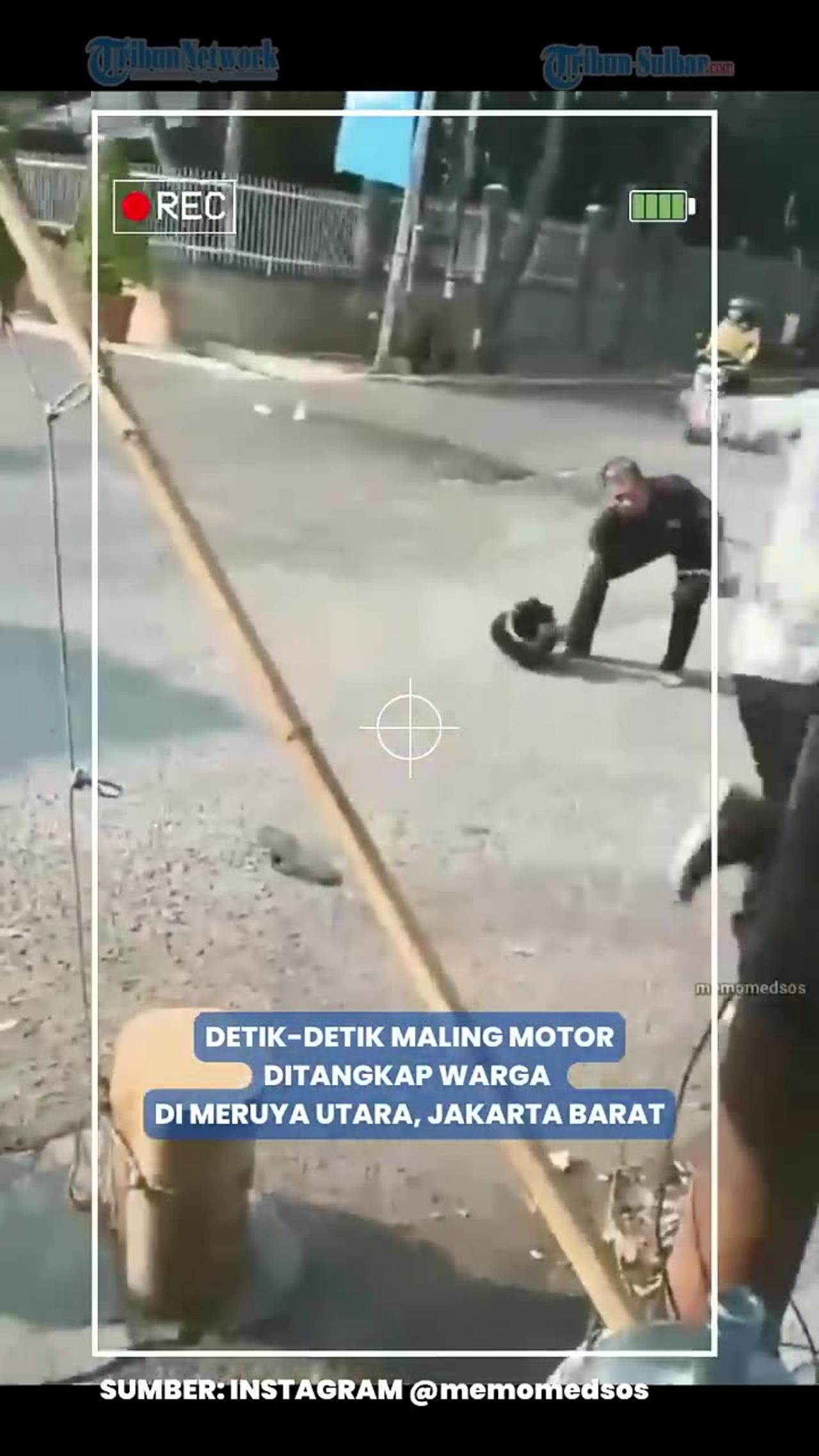 Detik-detik Maling Motor Ditangkap Warga di Meruya Utara, Jakarta Barat #maling