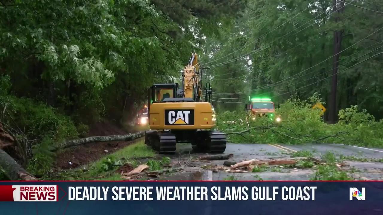 Severe storms and tornadoes sweep through Gulf Coast as millions face flooding risk
