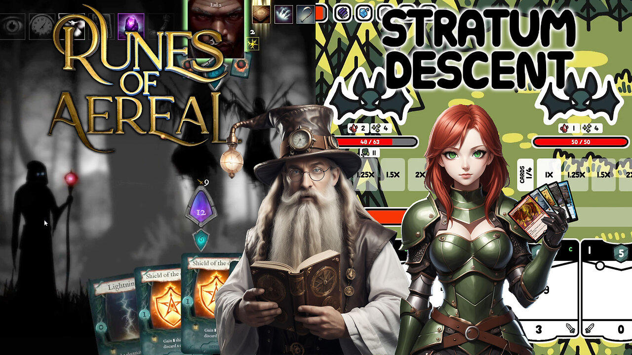 Let's Get A Double Dose Of Deck-Builders With Indie Games Runes of Aereal & Stratum Descent