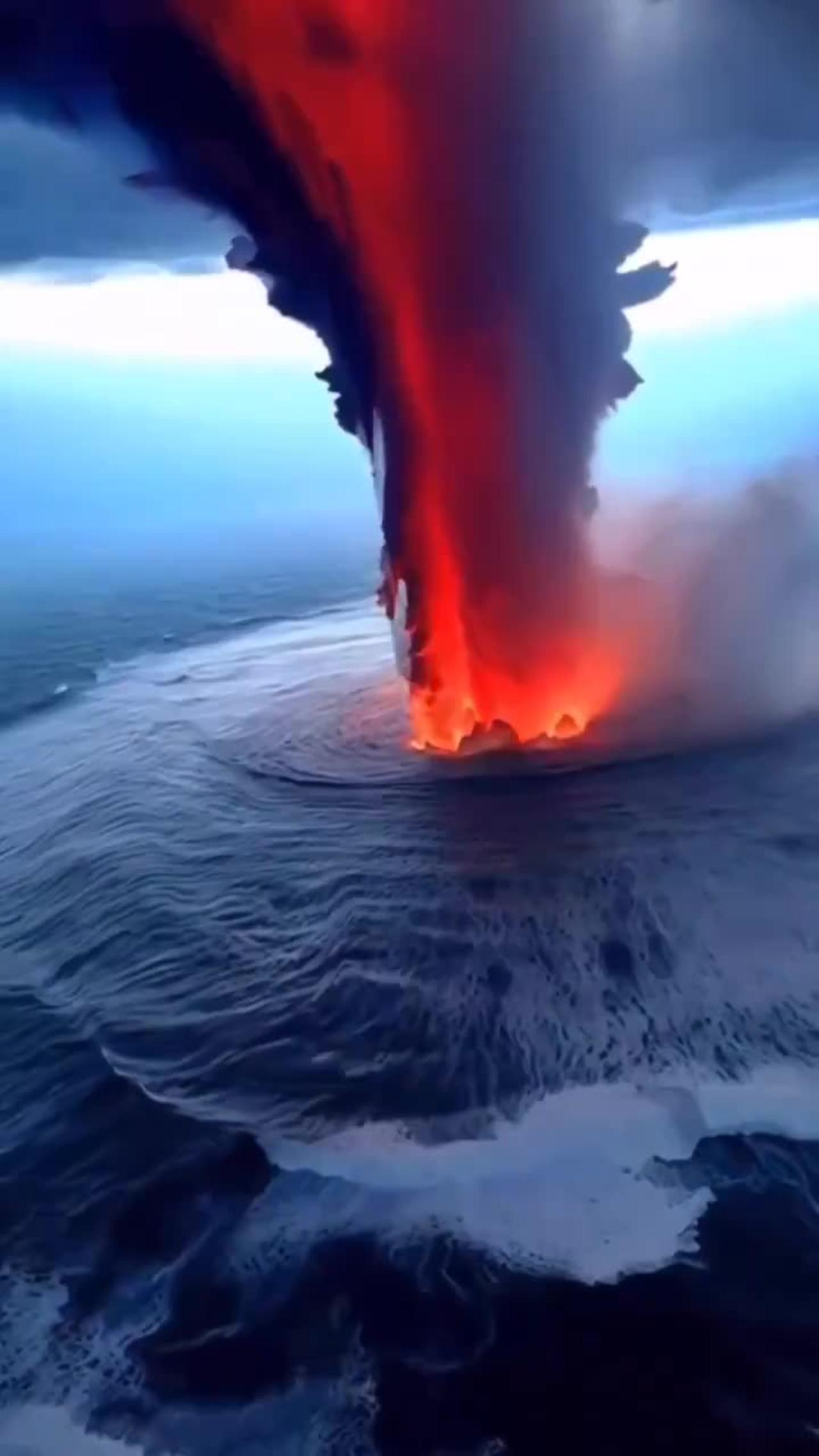 Volcano Erupting Underwater
