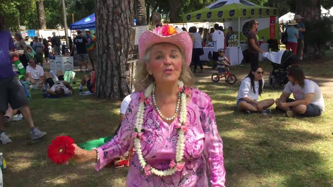 Patricia Bragg Dancing at Earth Day Santa Barbara 2017