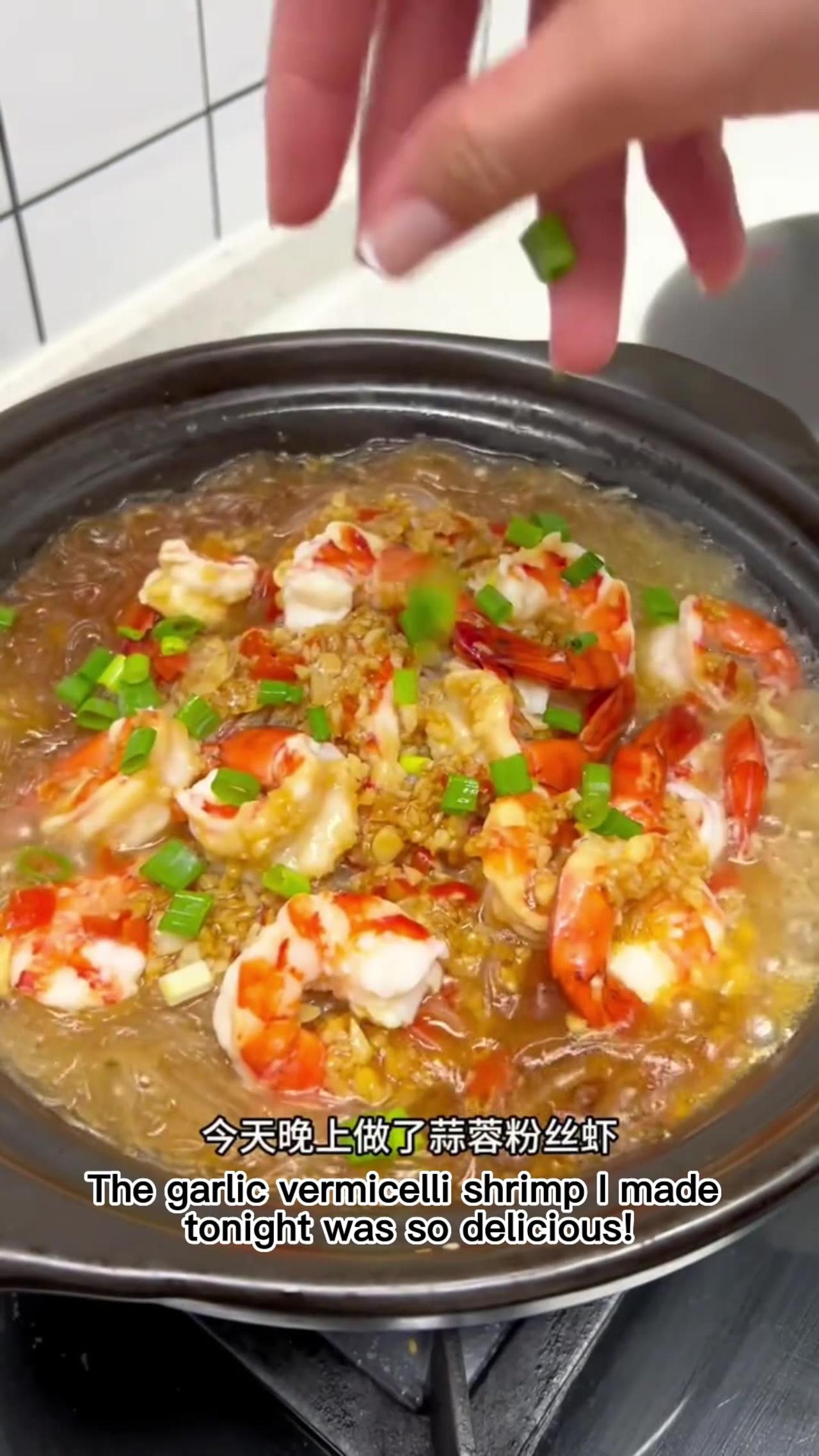 DIY Delicious Chinese Cuisine Tutorial Series:Garlic Vermicelli Shrimp