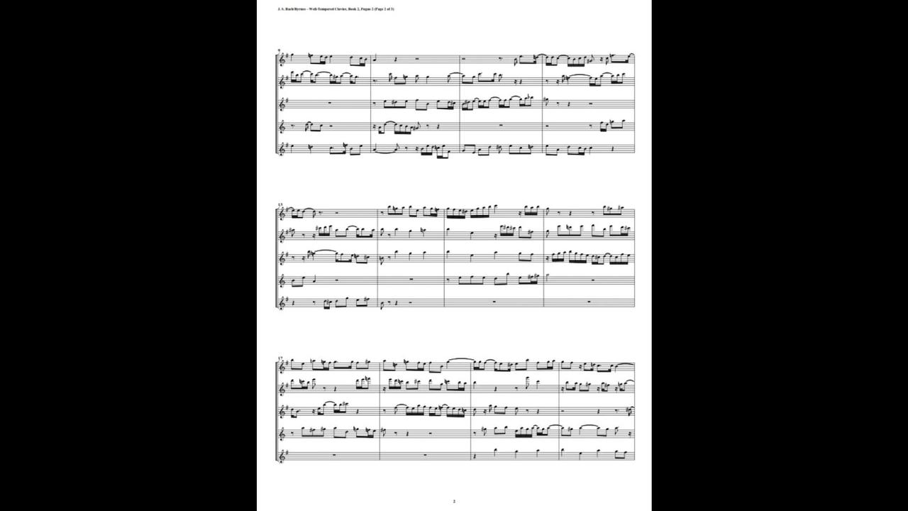 J.S. Bach - Well-Tempered Clavier: Part 2 - Fugue 02 (Flute Quintet)