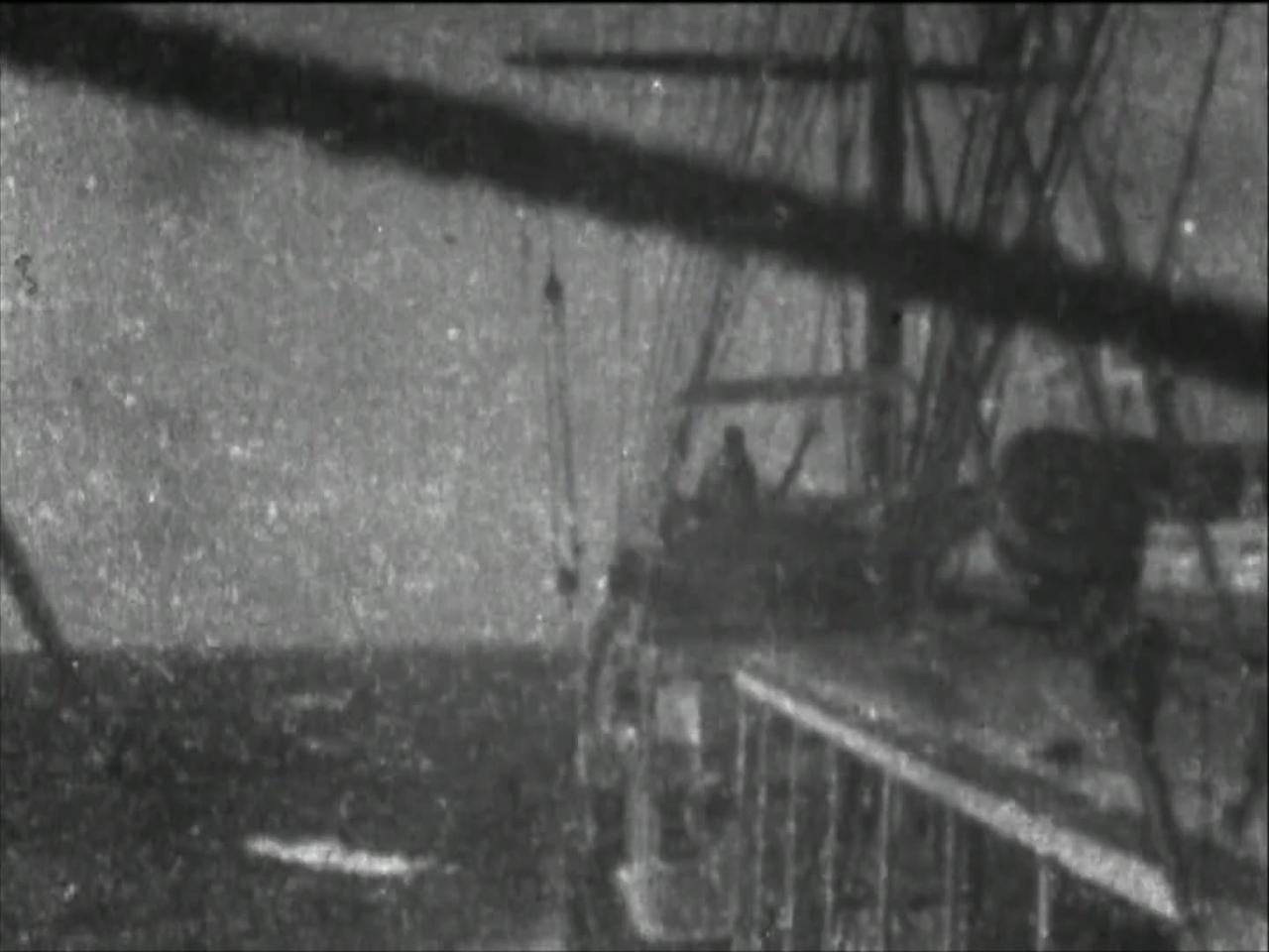 S.S. "Coptic" Running Against The Storm (1898 Original Black & White Film)