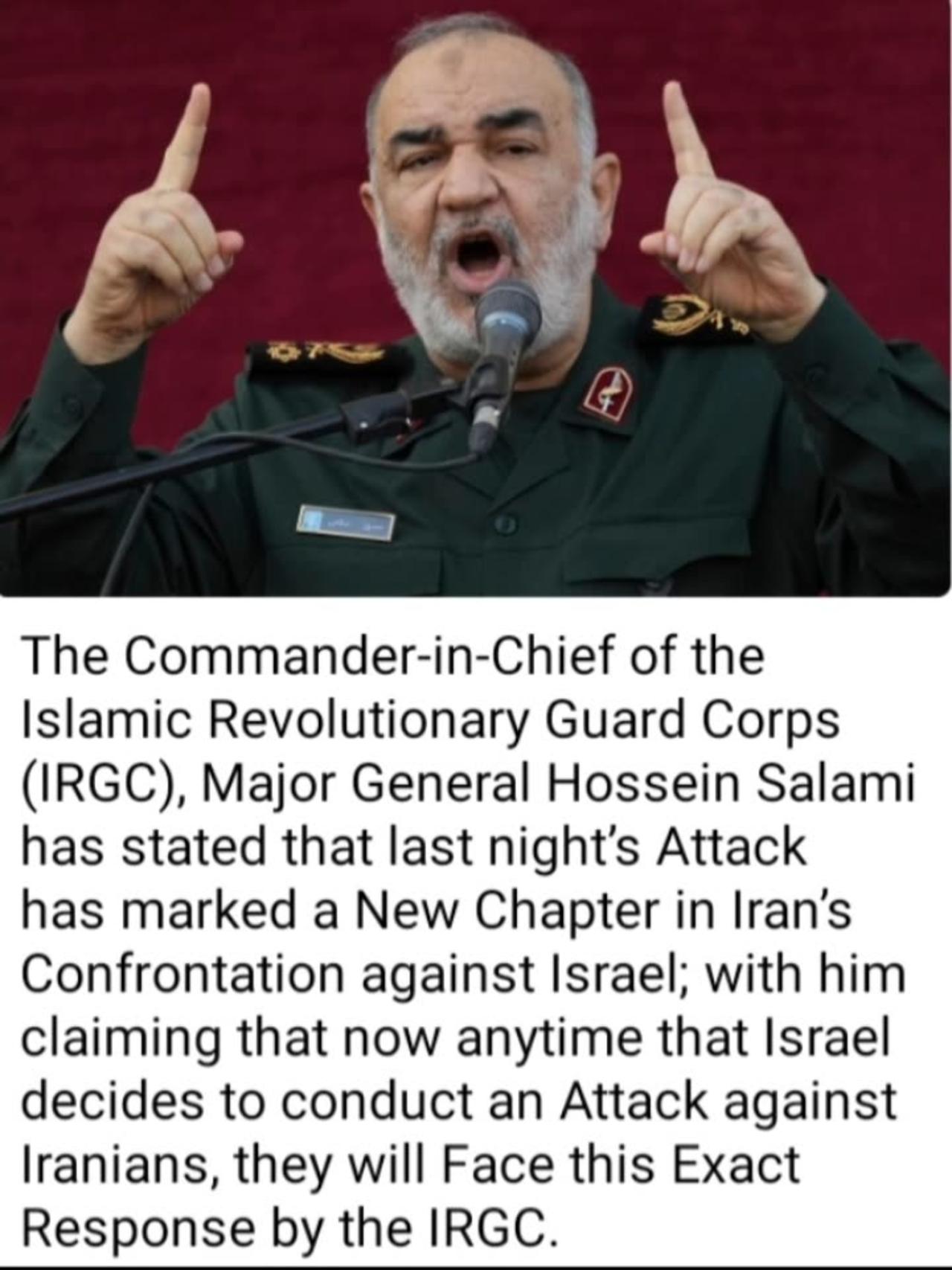 The Commander-in-Chief of the Islamic Revolutionary Guard Corps (IRGC)...