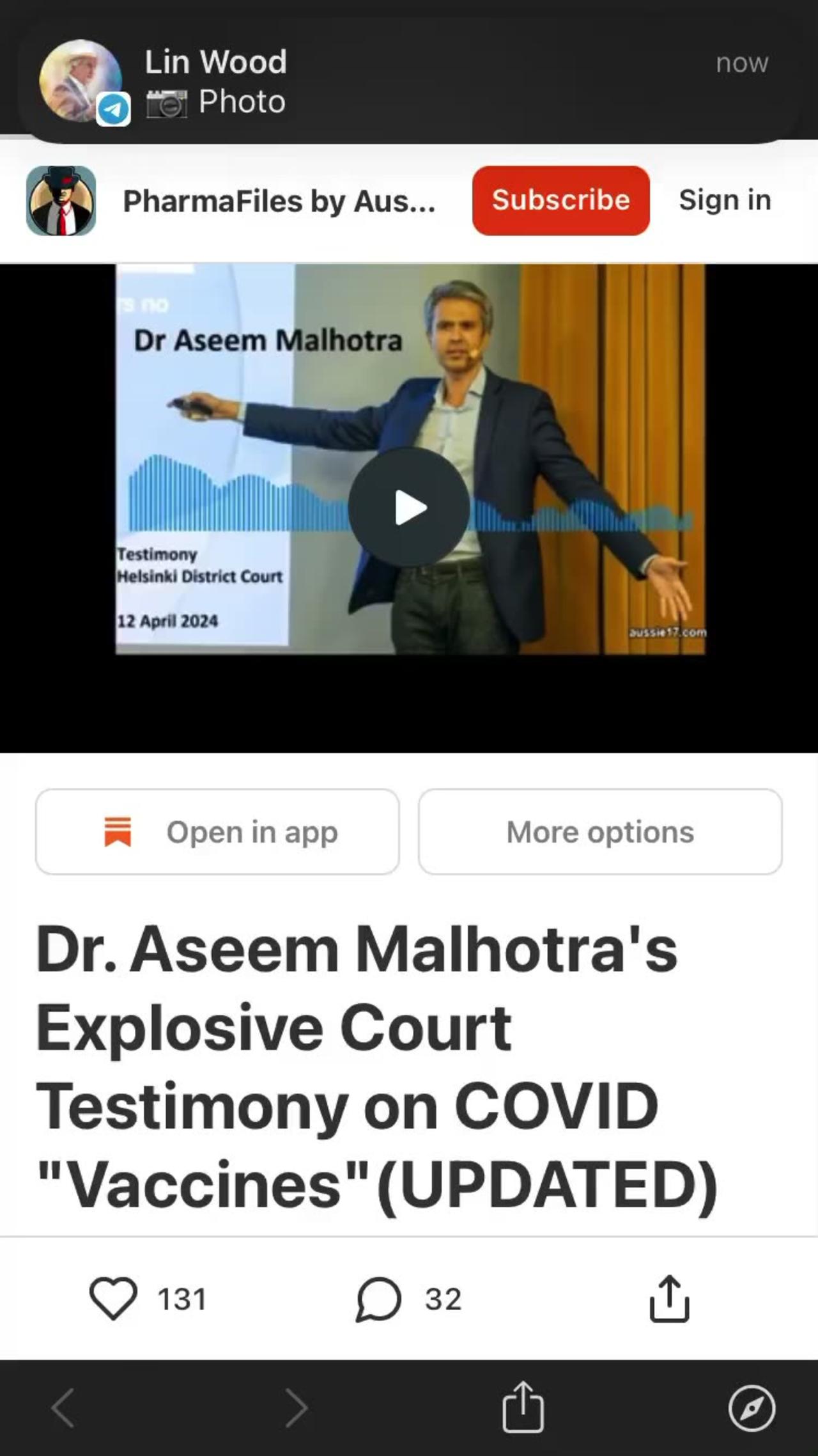 Dr Aseem Malhotra court testimony