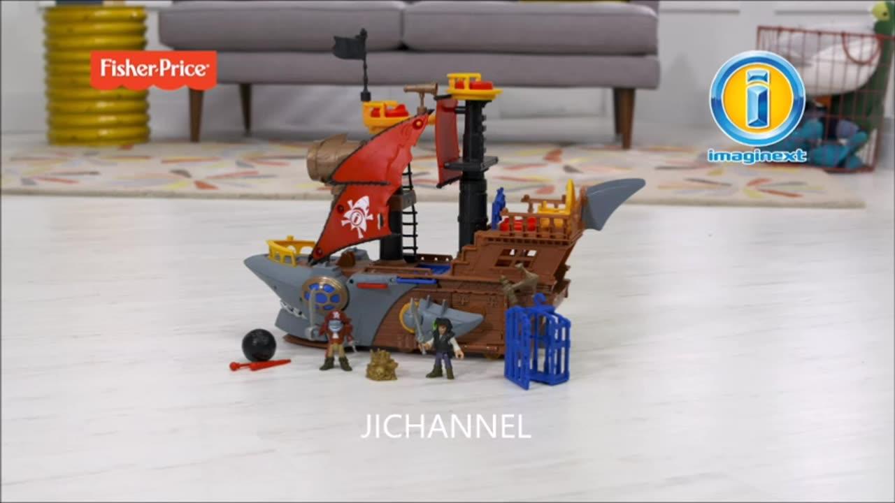 Juguete Fisher-Price Imaginext preescolar Shark Bite Pirate Ship Playset con figura y accesorios