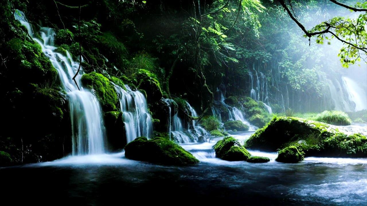 Waterfall & Music @ 432Hz:  Relax, Sleep, Meditate