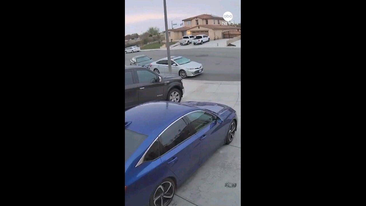 Footage shows moment car crashes into home
