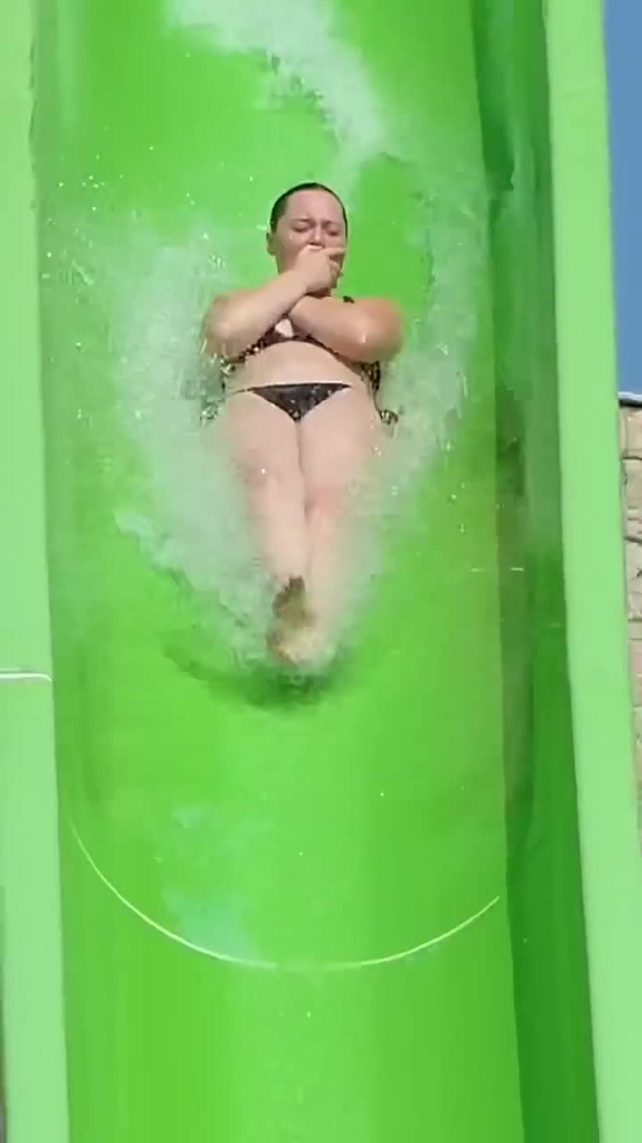 Fast Slides At The Waterpark