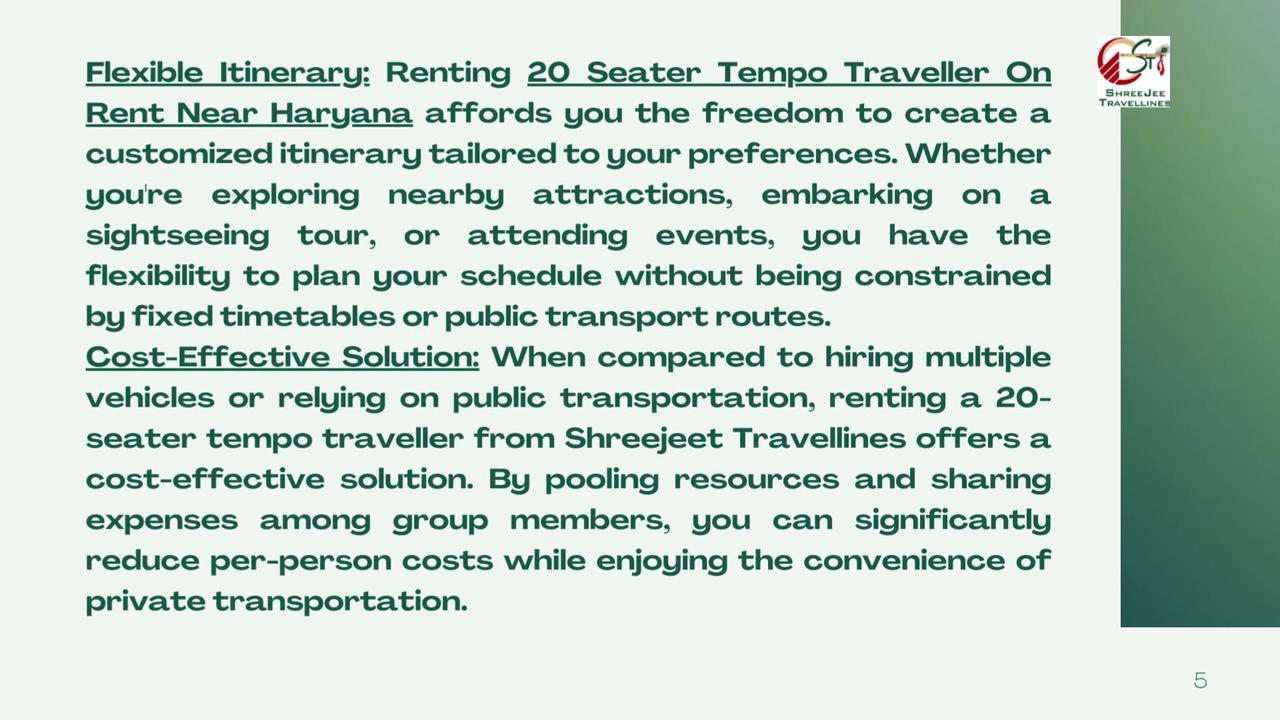 Exploring the Benefits of Renting a 20-Seater Tempo Traveler Near Faridabad