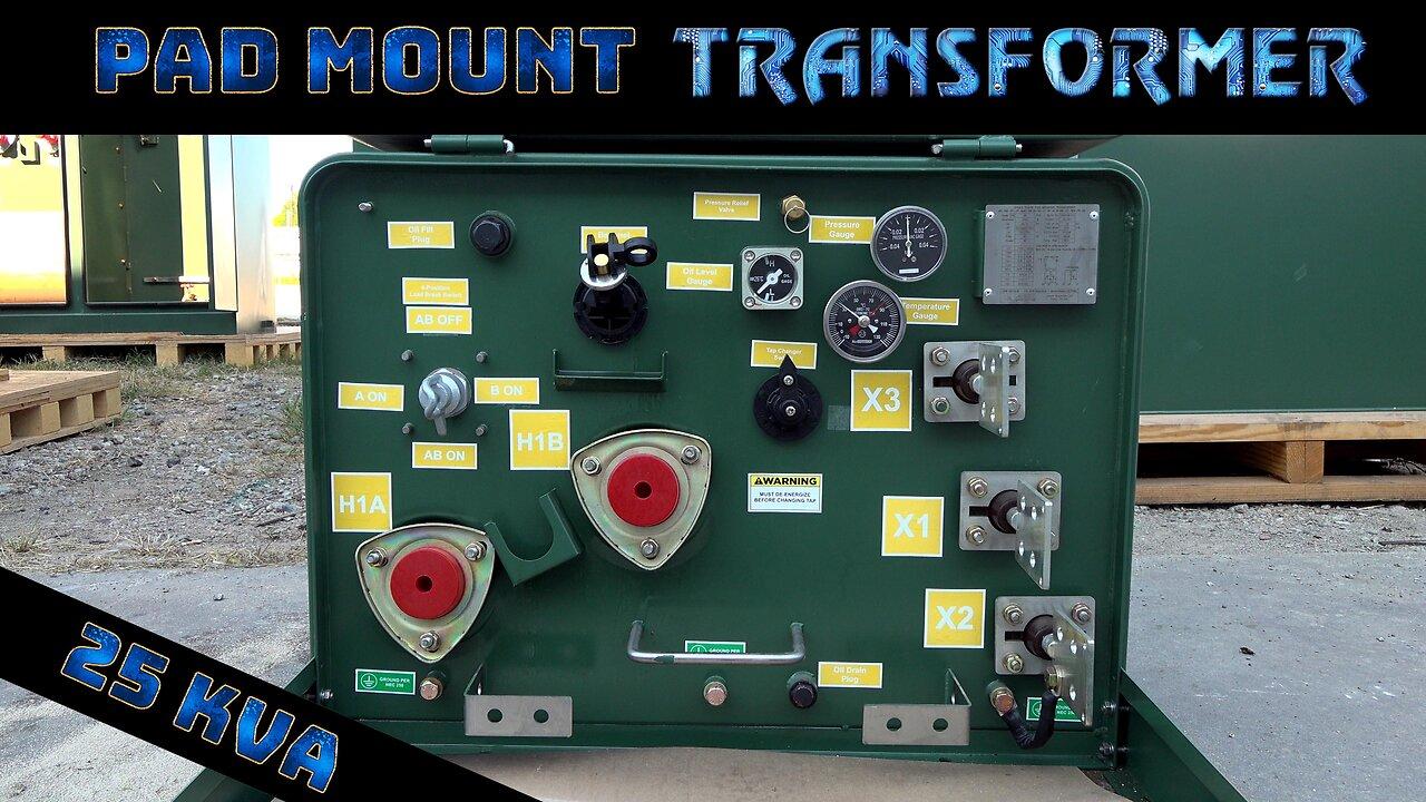 Pad Mount Transformer - 25 KVA 12470Y/7200 Grounded Wye Primary, 240/120V Secondary