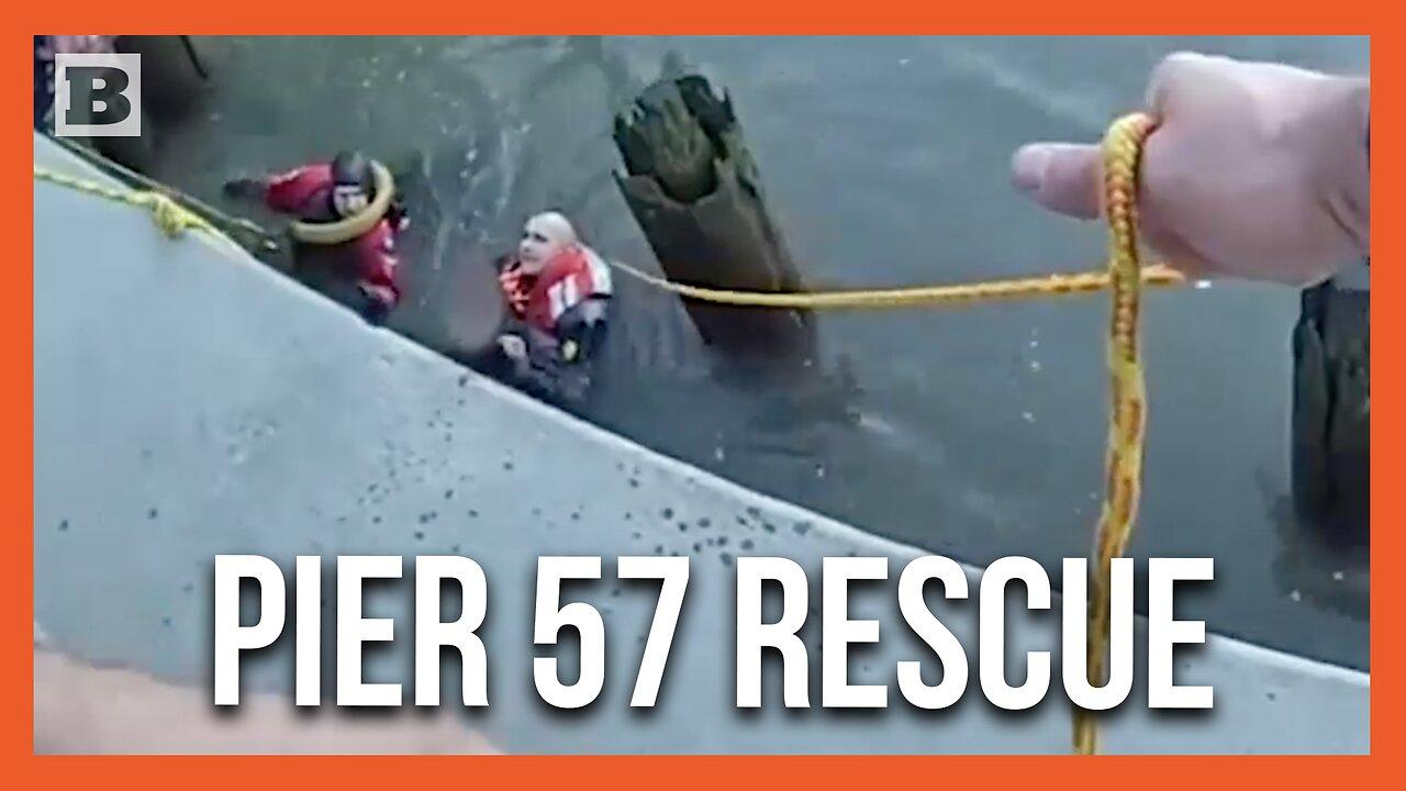 NYPD Rescues Man Stuck Under Hudsen River Pier in Manhattan