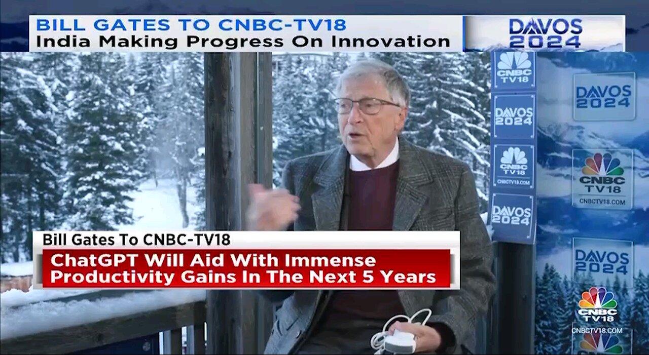 Speaking from the WEF's annual Davos summit, Bill Gates excitedly announces