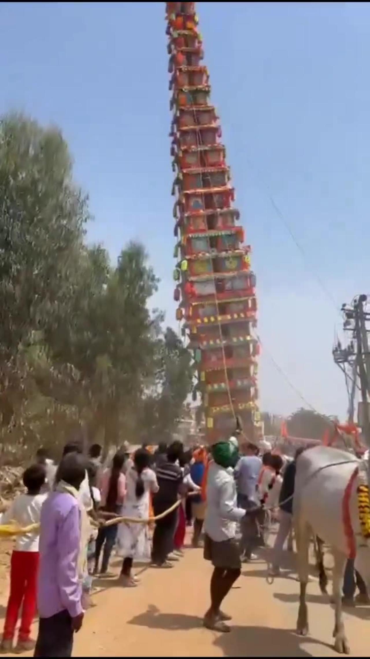 Stack Of Carts Falls In India