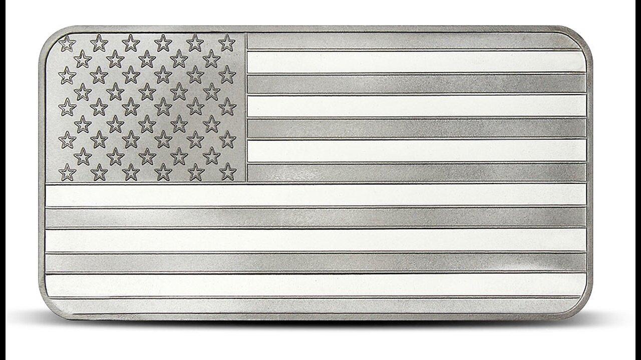 10 oz SilverTowne American Flag Silver Bar (New) #002