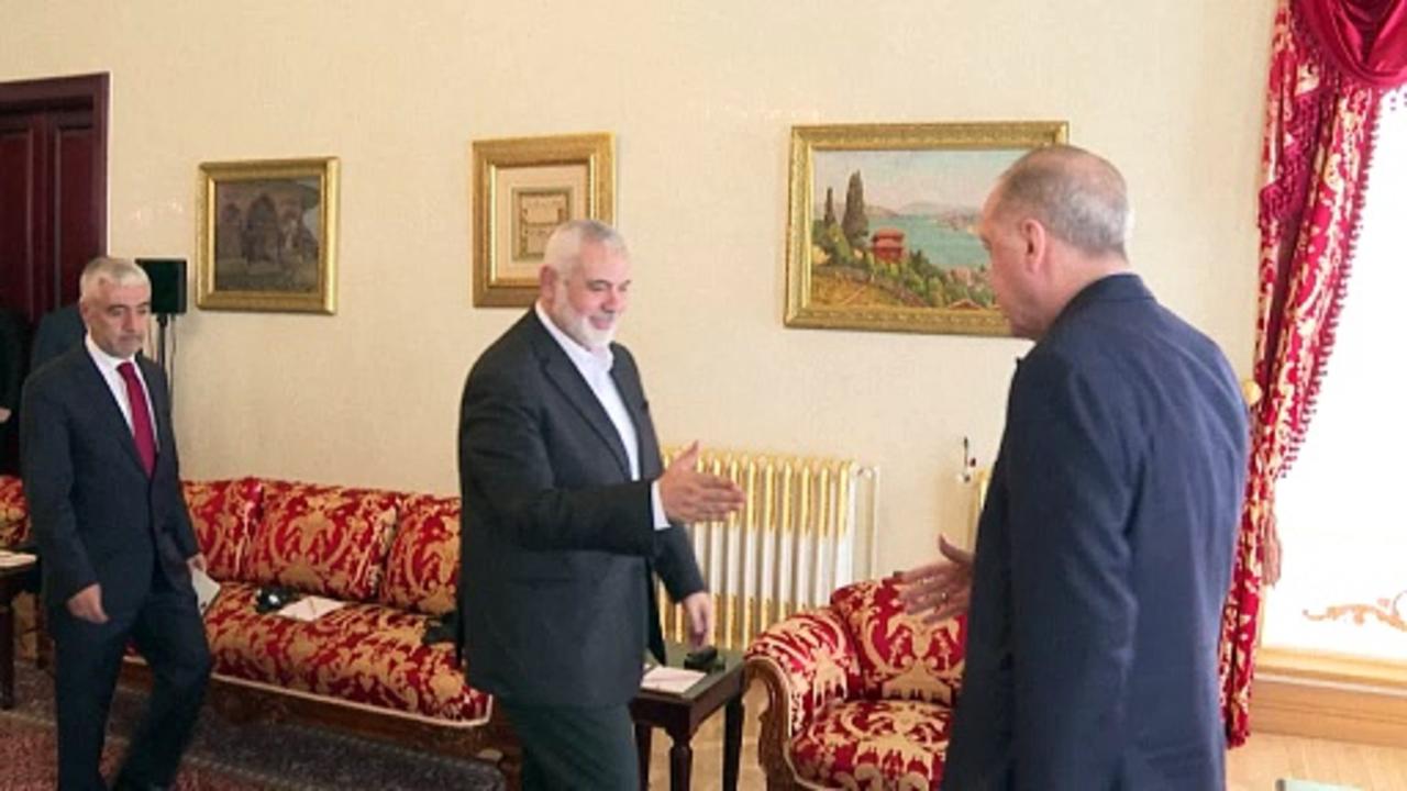Turkey's Erdogan receives Hamas leader Haniyeh in Istanbul
