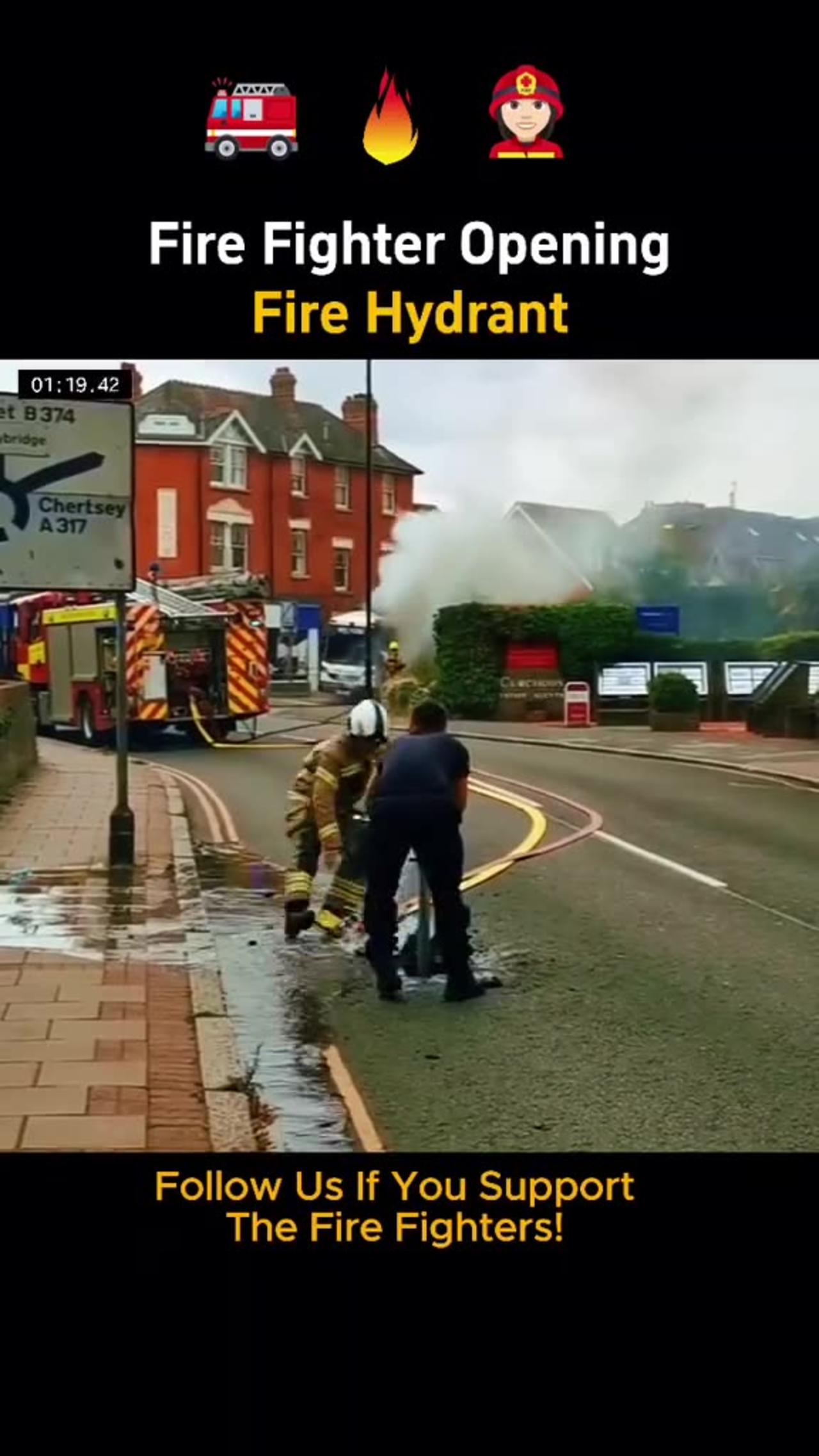 Fire Fighter Opening Fire Hydrant