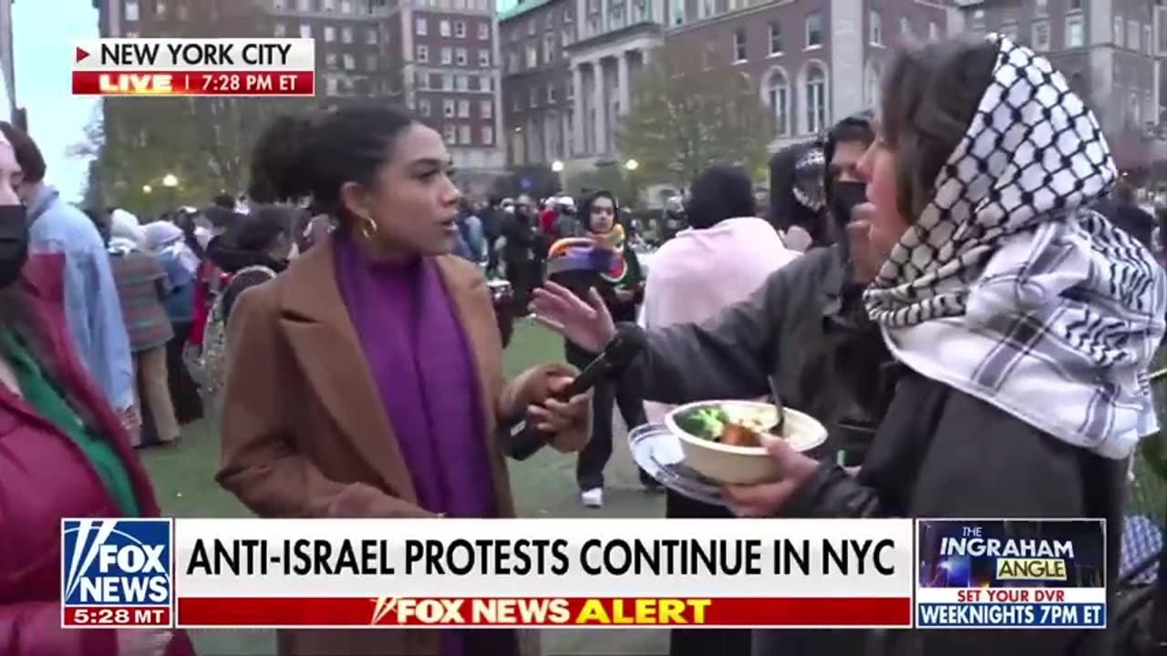 Anti-Israel protesters at Columbia University refuse to talk to Fox News