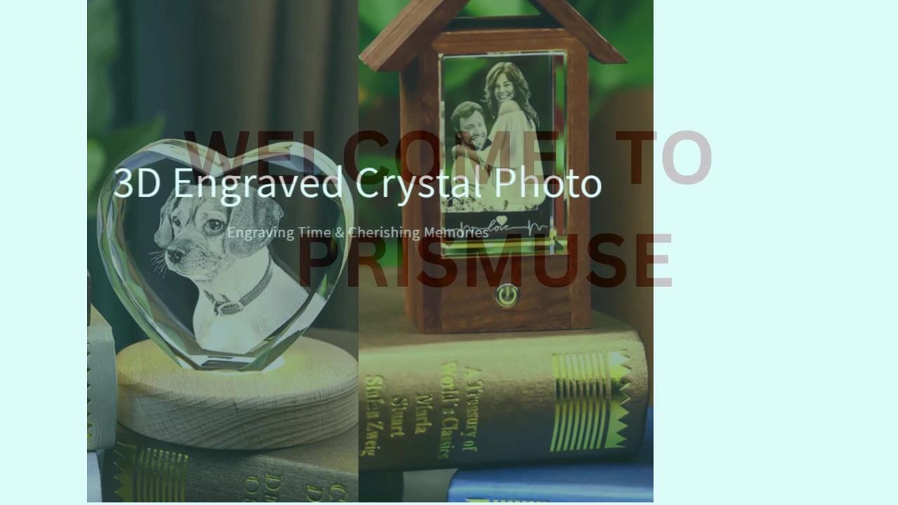 3D engraved crystal photo