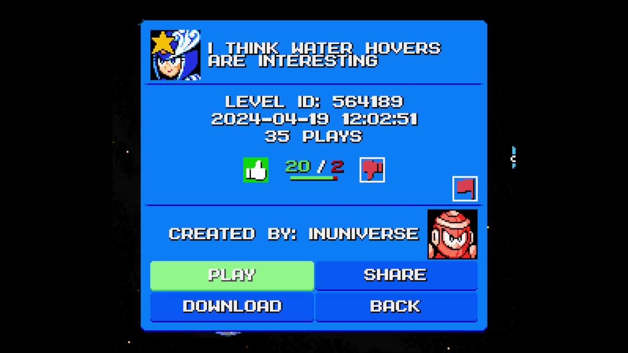 Mega Man Maker Level Highlight: I Think Water Hovers Are Interesting by Inuniverse