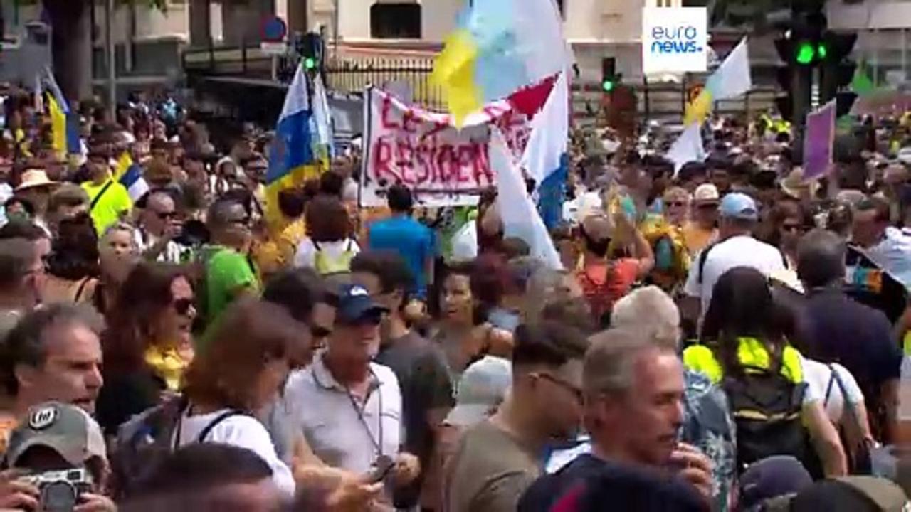 Thousands protest in Spain's Canary Islands over mass tourism