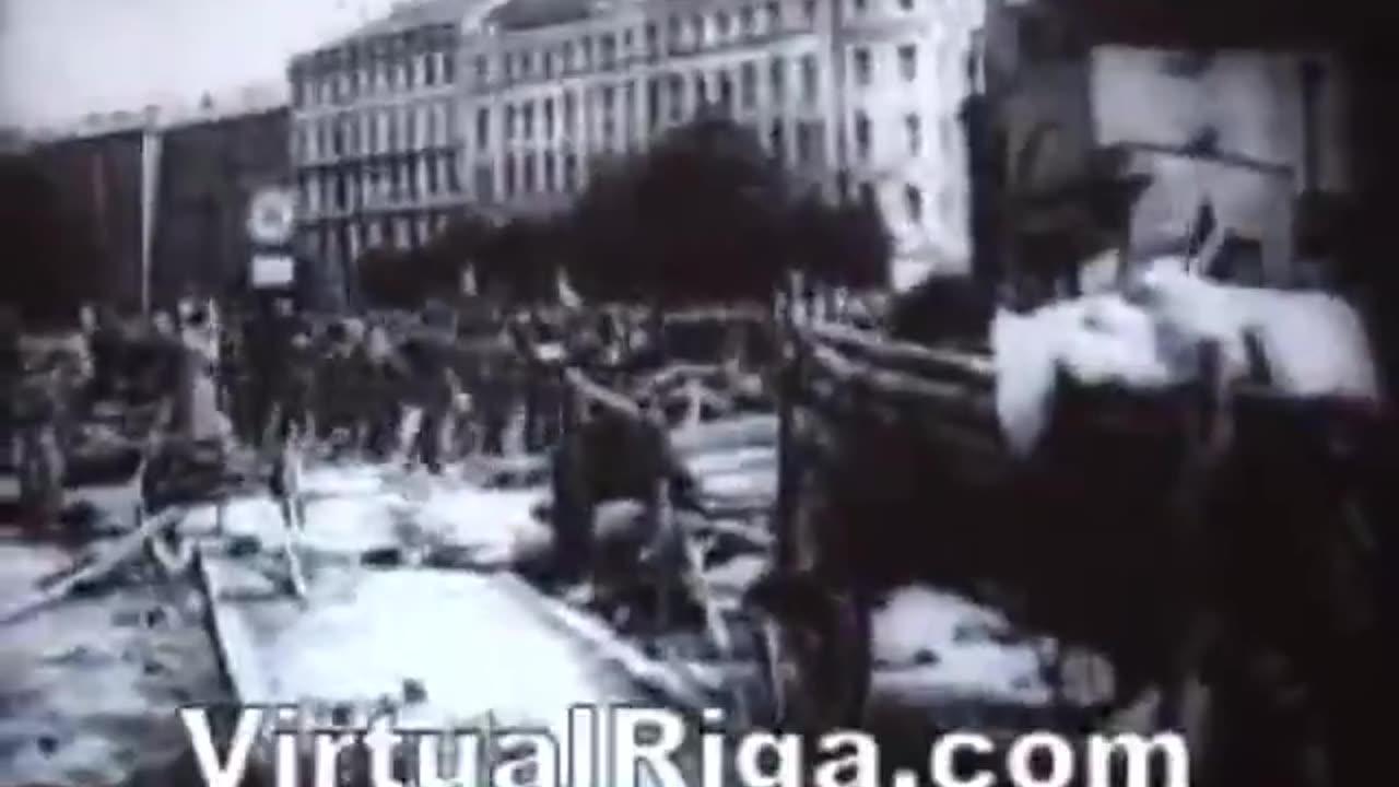 GERMANS LIBERATE RIGA IN LATVIA 1941 FROM JEWISH BOLSHEVIK TERROR
