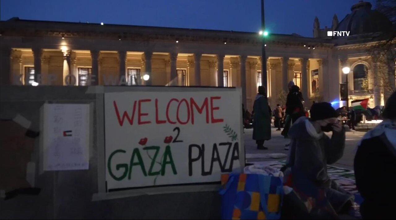 "GAZA Plaza" at Yale University Liberated Zone Encampment