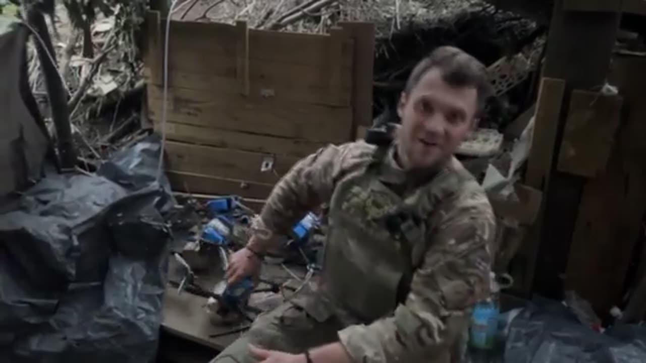 A Ukrainian soldier sends a message in English from the trenches to America