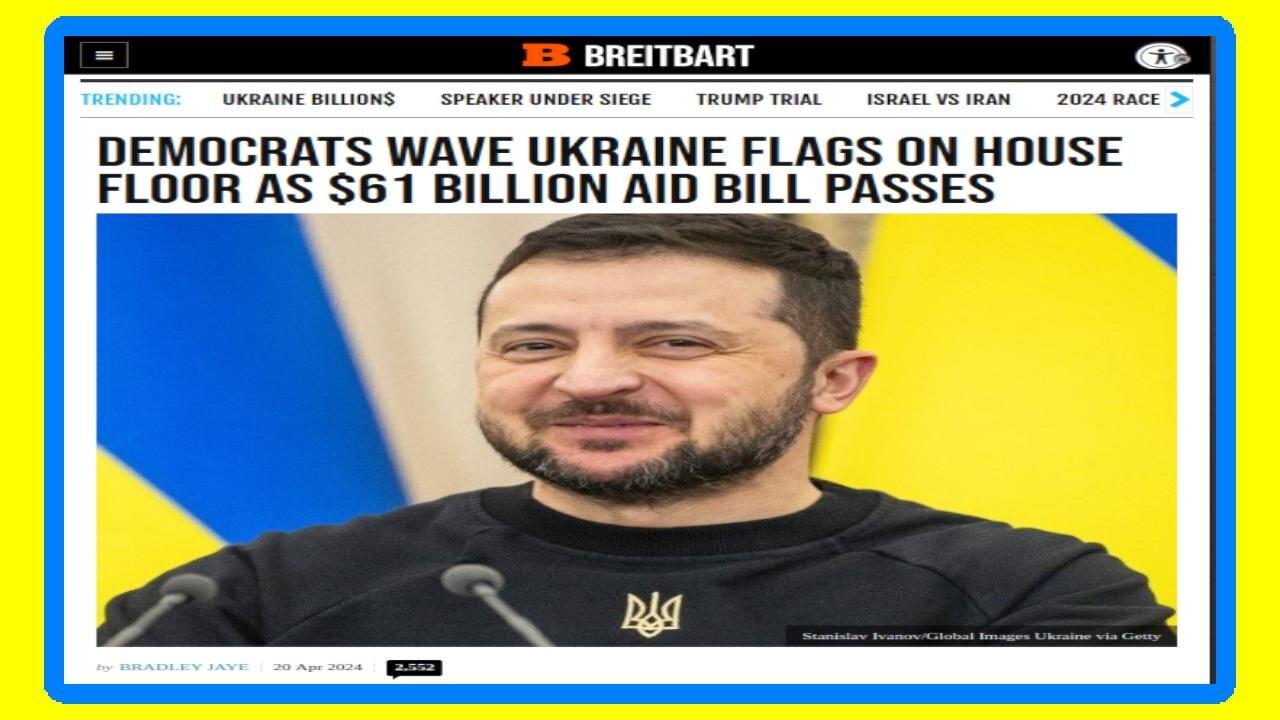DEMOCRATS Wave Ukrainian Flag on the House Floor - 4/22/2024