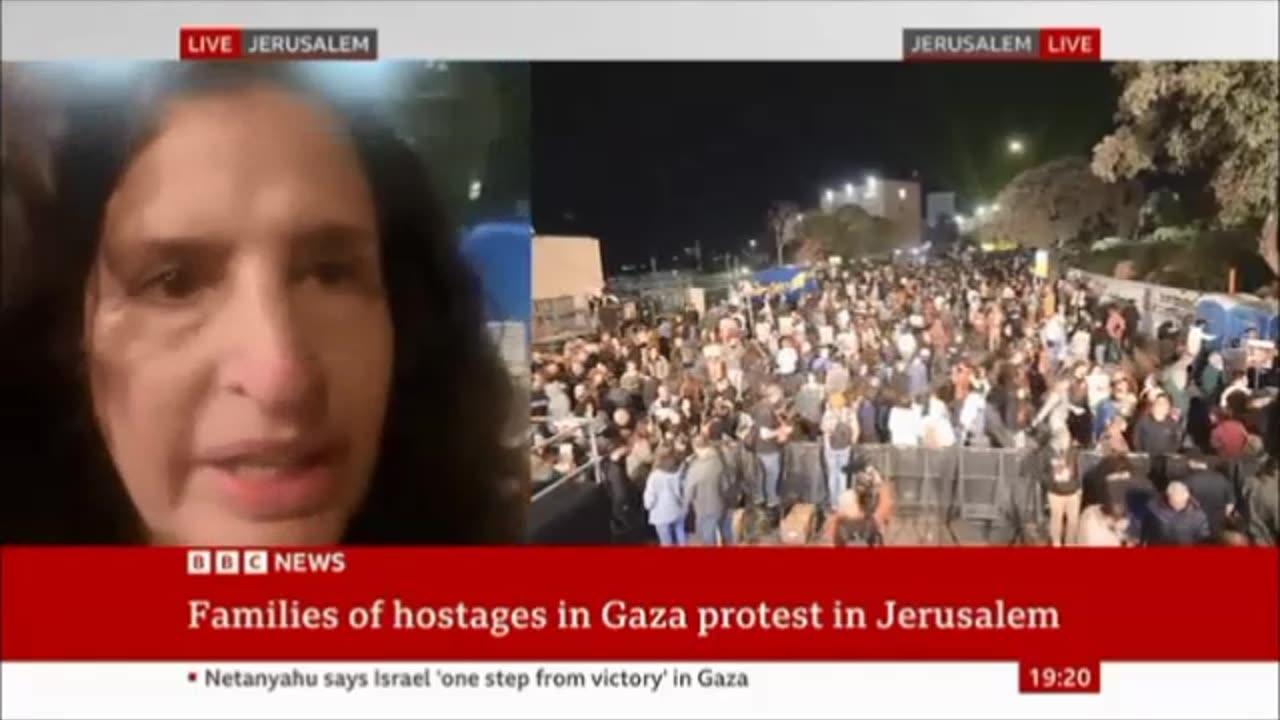 Gaza hostage families protest against Netanyahu in Jerusalem BBC NEWS LIVE Sun07Apr2024