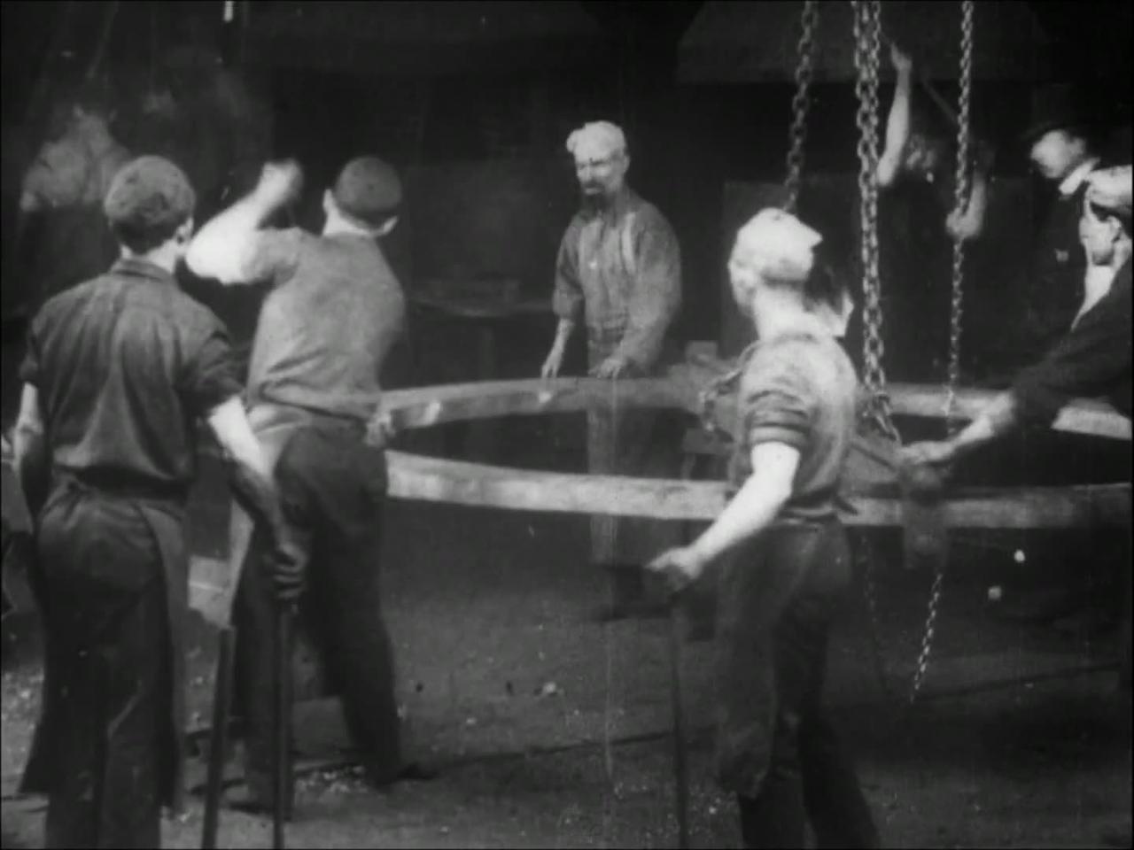Westinghouse Works, Welding The Big Ring (1904 Original Black & White Film)