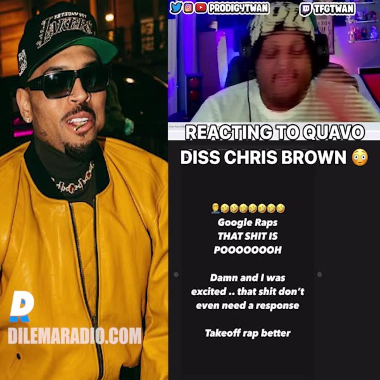 Chris Brown reacts to Quavo's diss track