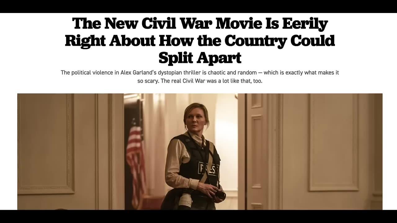 CIVIL WAR MOVIE FEELS LIKE NON FICTION! NO SHiT THAT'S BECAUSE THEY ARE MANIPULATING YOU INTO IT!