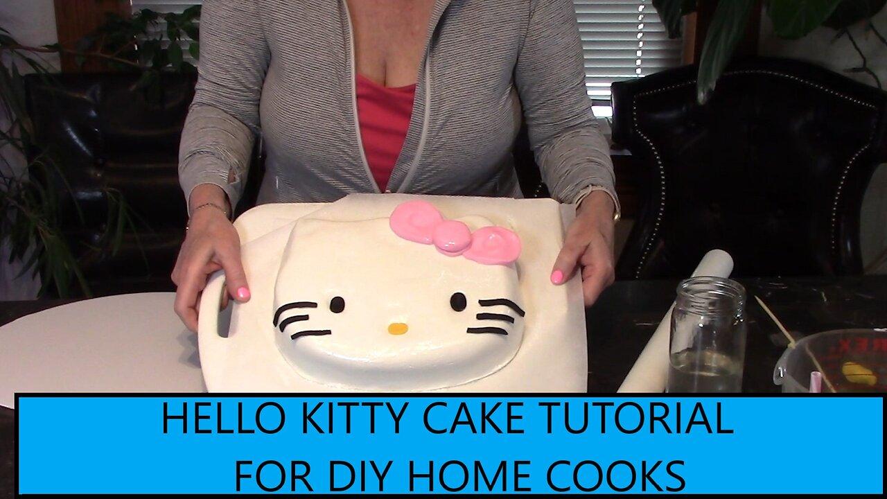 DIY HOMEMADE HELLO KITTY CAKE TUTORIAL