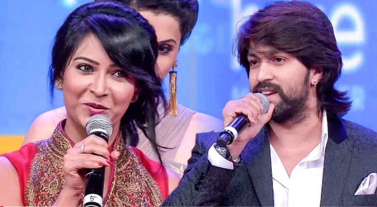 Lovely Couple Yash and Radhika Pandit on stage