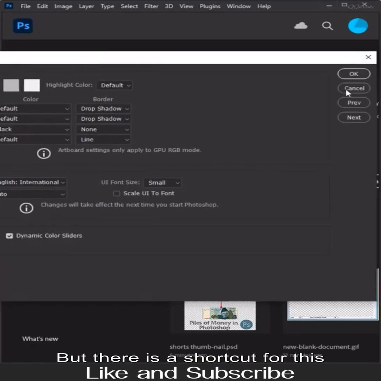 Photoshop Interface Color Change Shortcut Keys