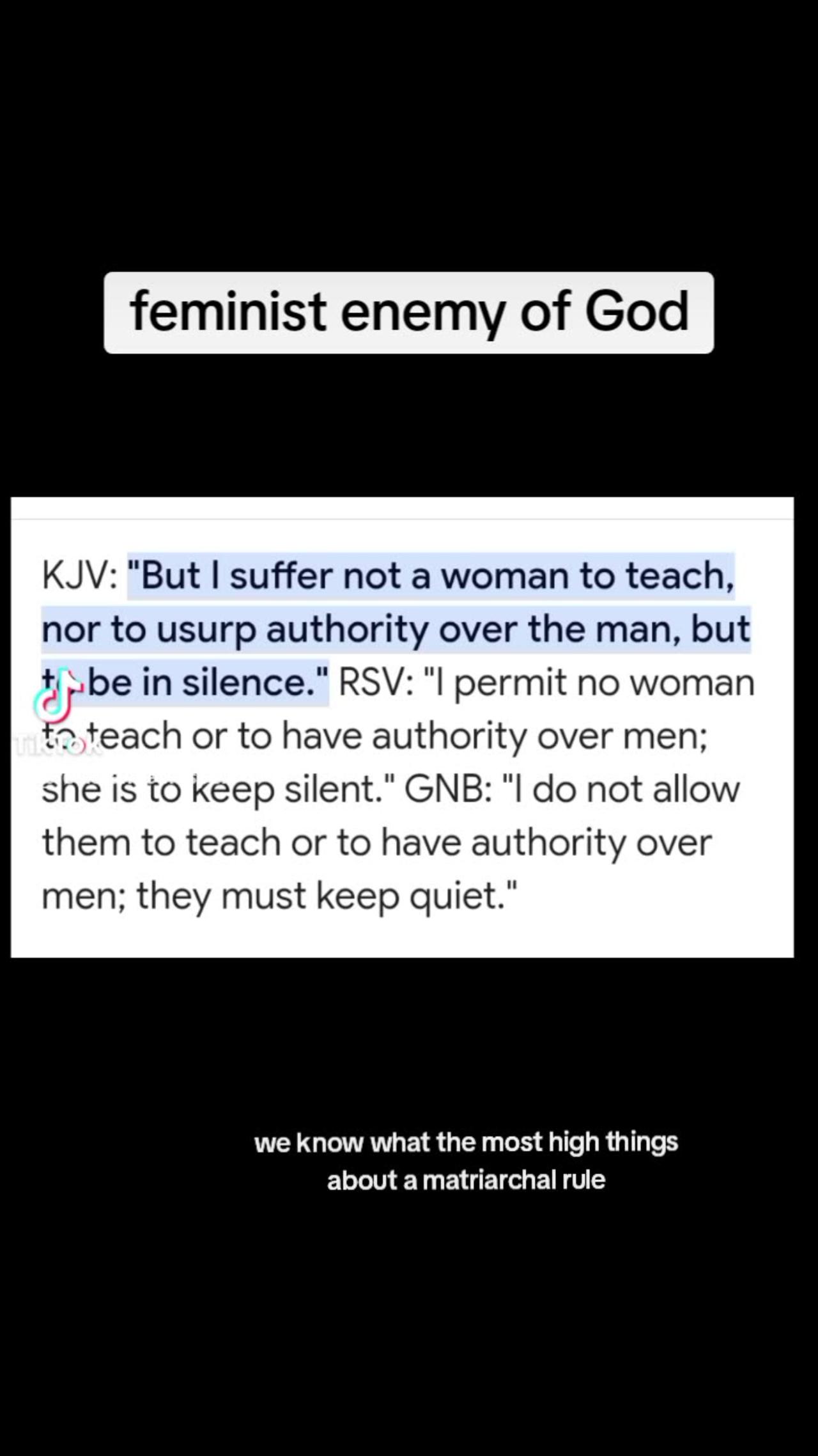 Feminist enemy of God