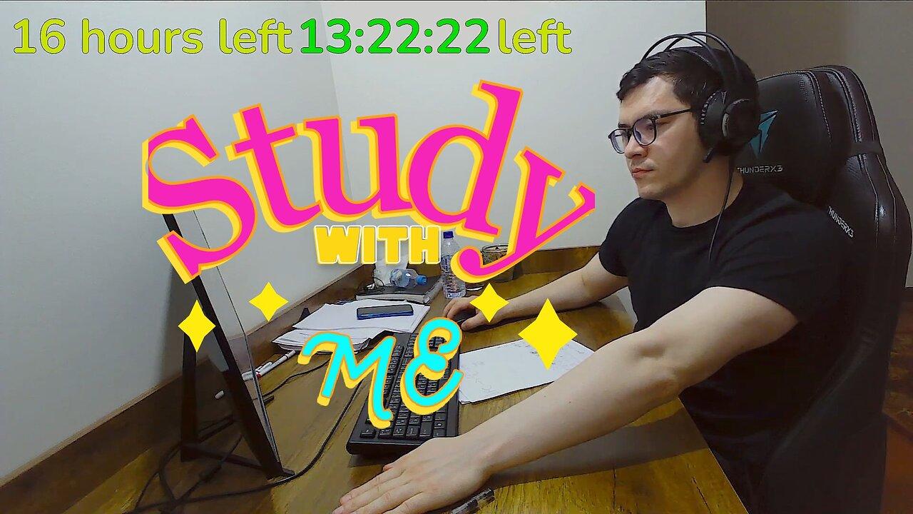 study with me 12 H live/ 📚🌧 rain sounds & pomodoro timer 60 & 5