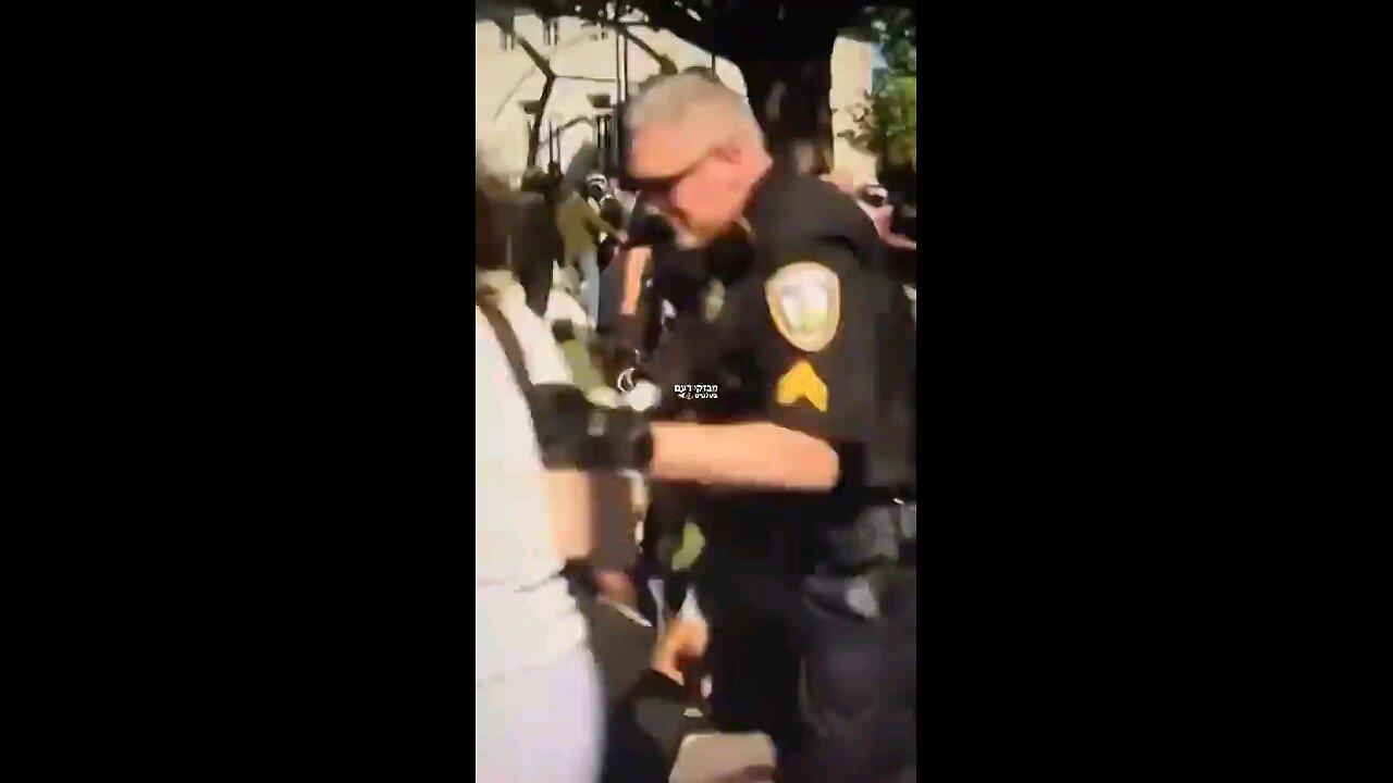 Far left professor resists arrest at protest, gets slammed to the ground.